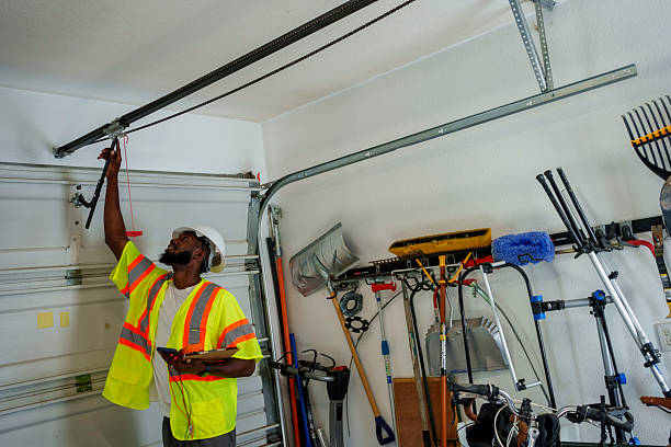 Professional Garage Door Panel Replacement technician working in Calverton, MD